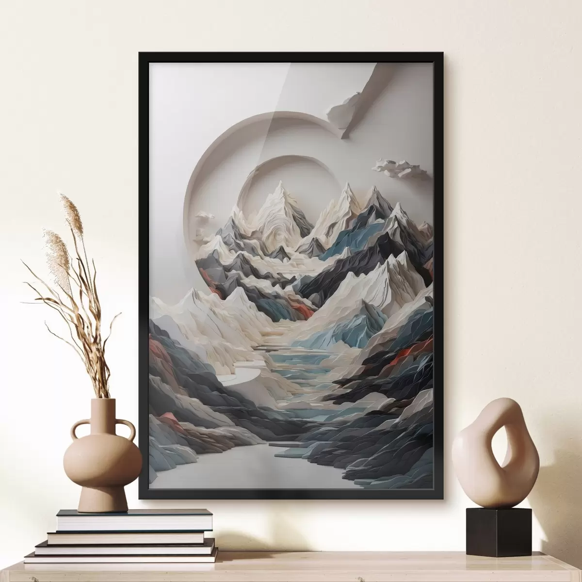 Poster Pittura astratta di un'area montuosa f44427