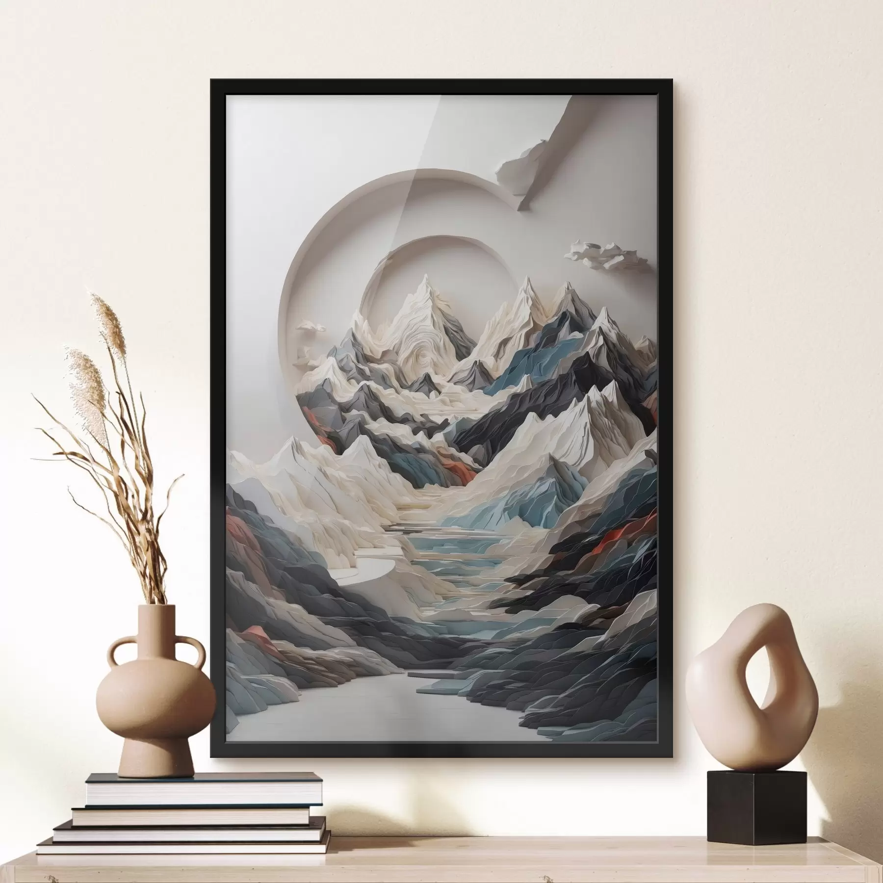 carta da parati Pittura astratta di un'area montuosa nr. f44427