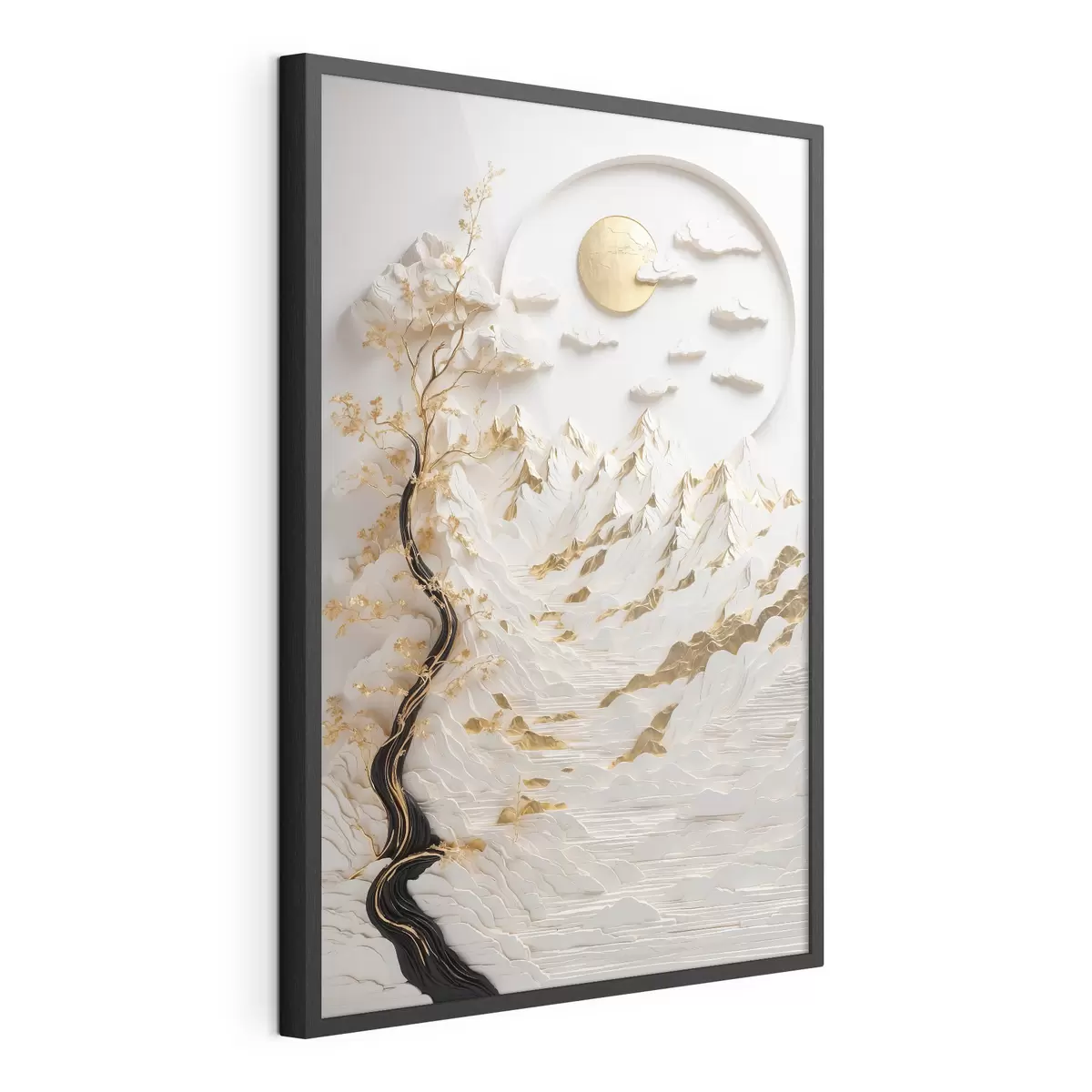 Poster Montagne astratte e sole f44428