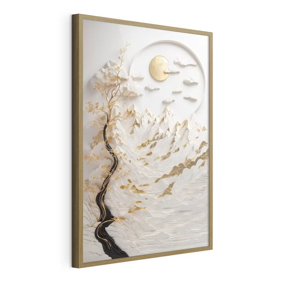 Poster Montagne astratte e sole f44428