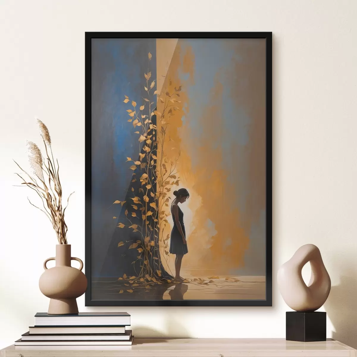 Poster Ragazza su sfondo astratto f44430