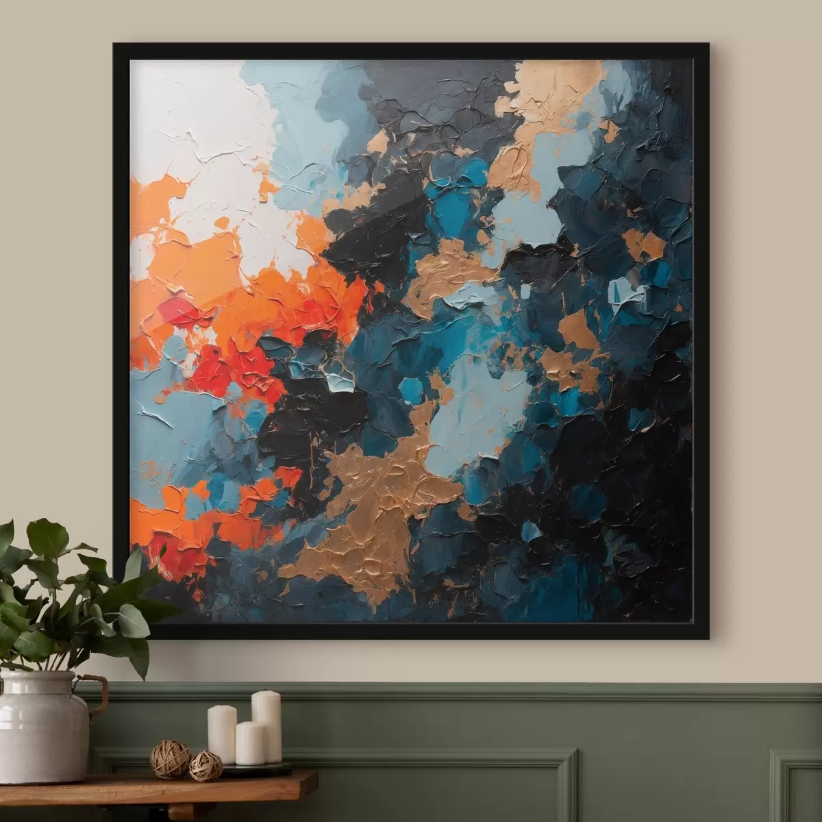 Poster Dipinto ad olio astratto multicolore f44431