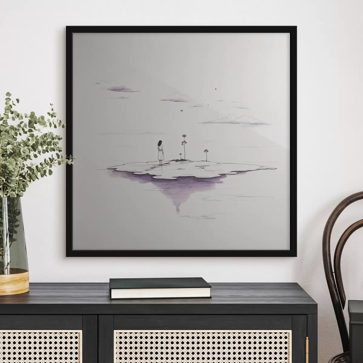 Poster Semplice pittura in bianco e nero f44433