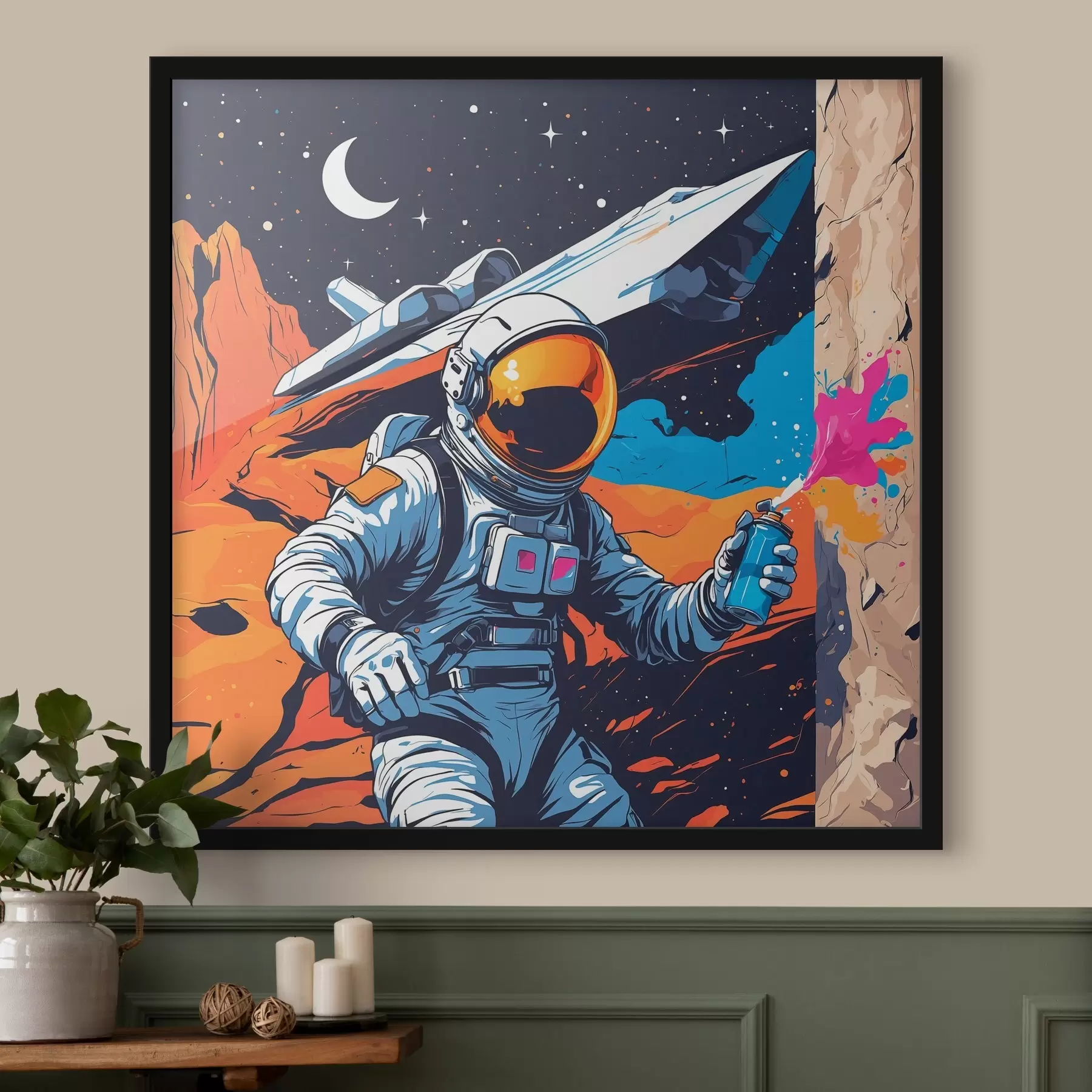carta da parati Poster con astronauta e astronave nr. f44434