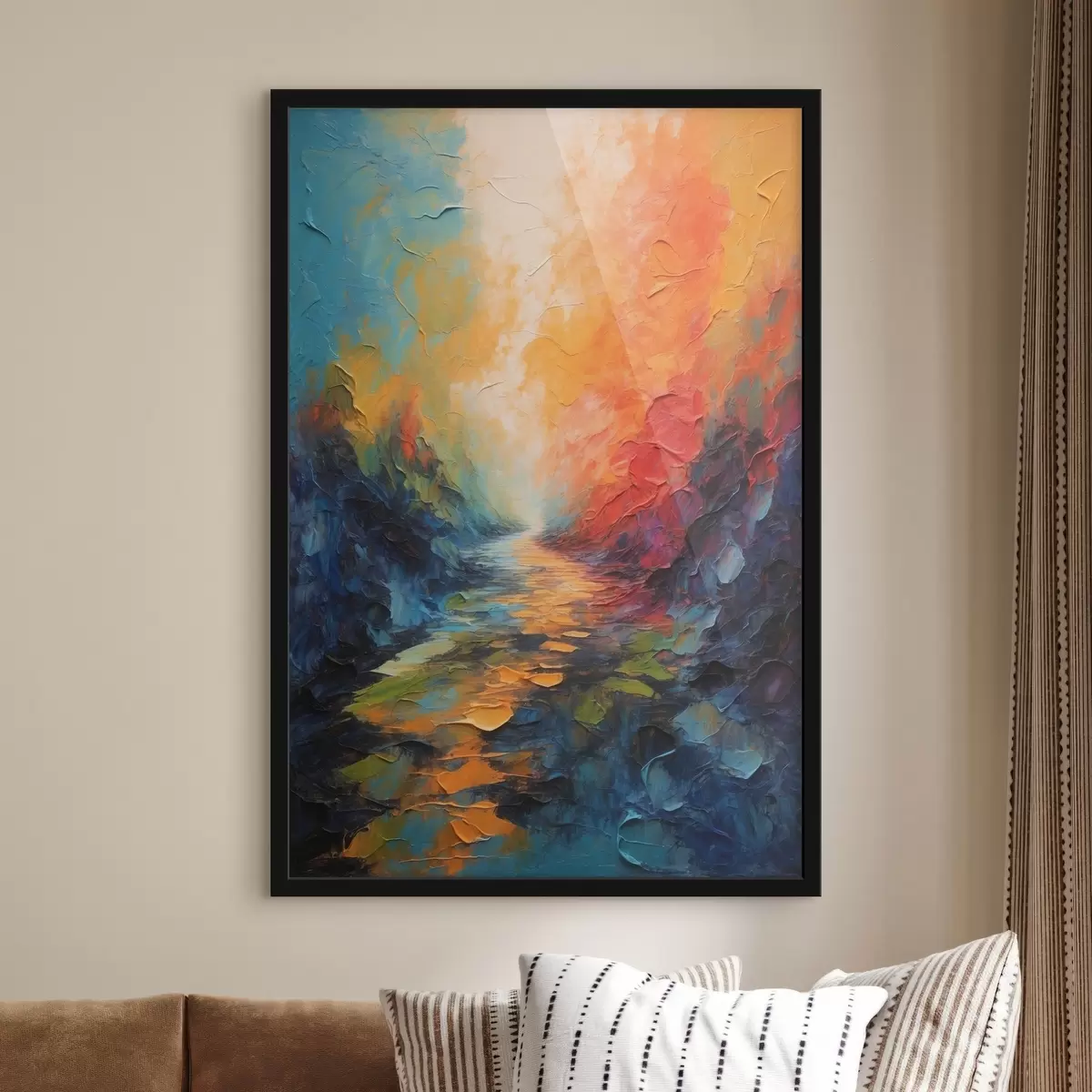 Poster Percorso astratto in stile pittura acrilica f44441