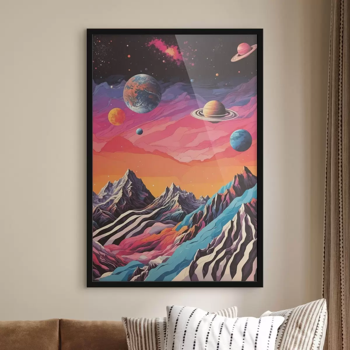 Poster Sfilata di pianeti e montagne f44443