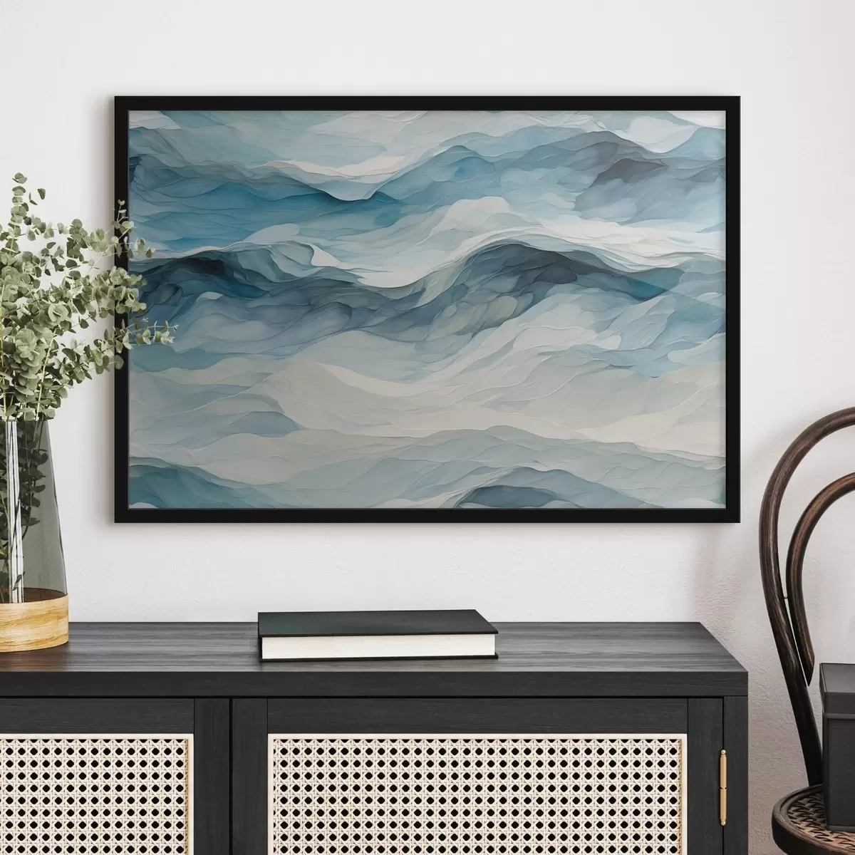 Poster Onde del mare in stile pittura acrilica f44445