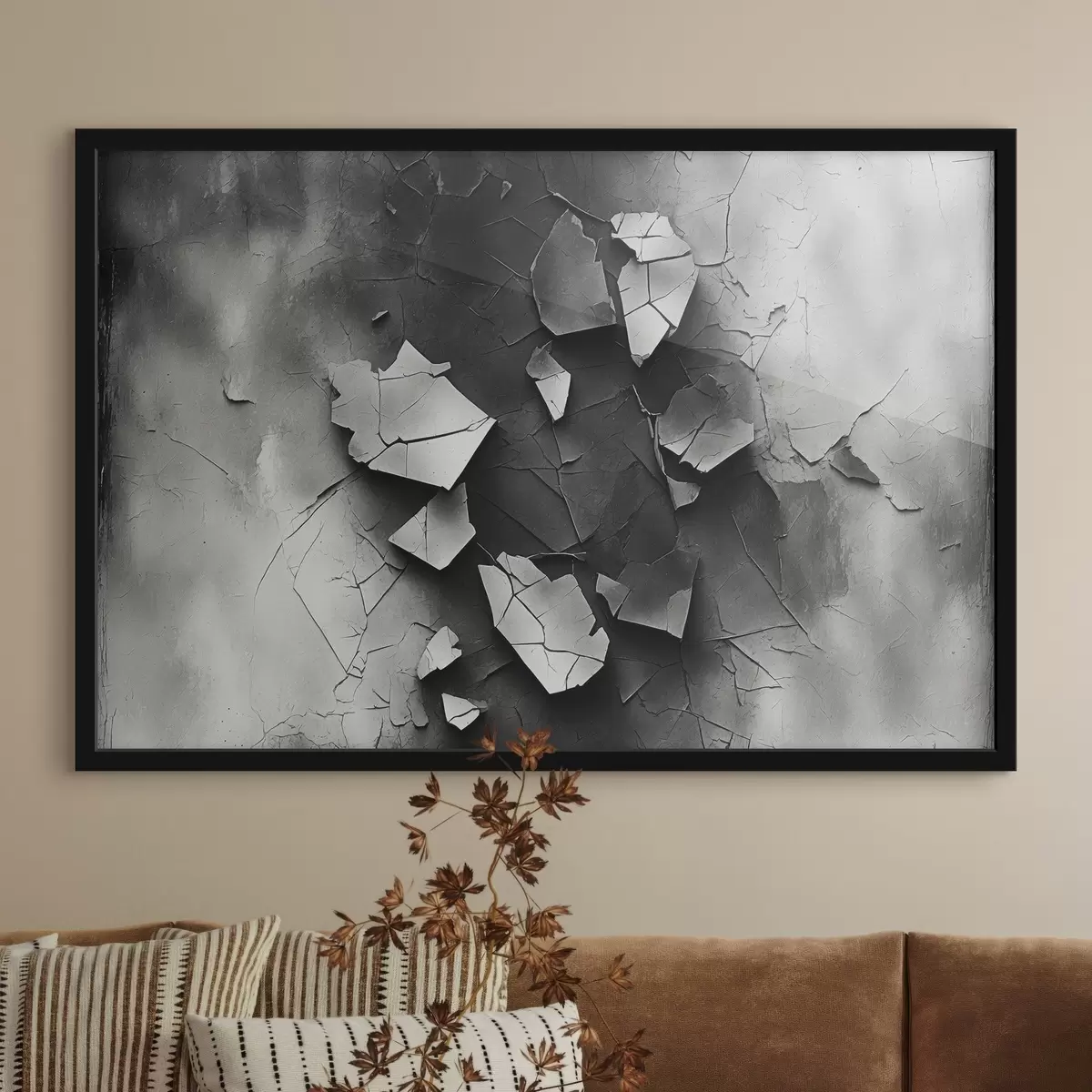 Poster Muro antico in bianco e nero f44450