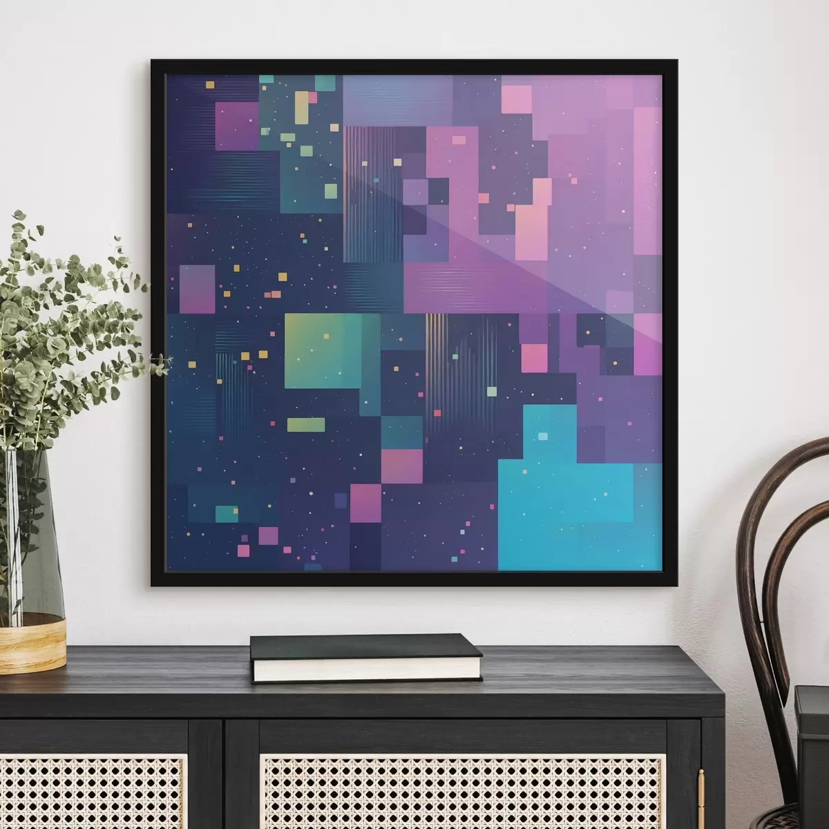 Poster Pittura astratta con figure rettangolari multicolori f44457