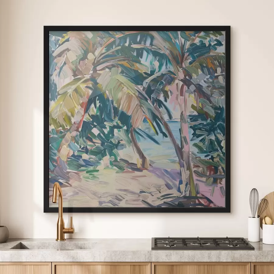 carta da parati Astrazione di palme, imitazione delle pennellate nr. f44513