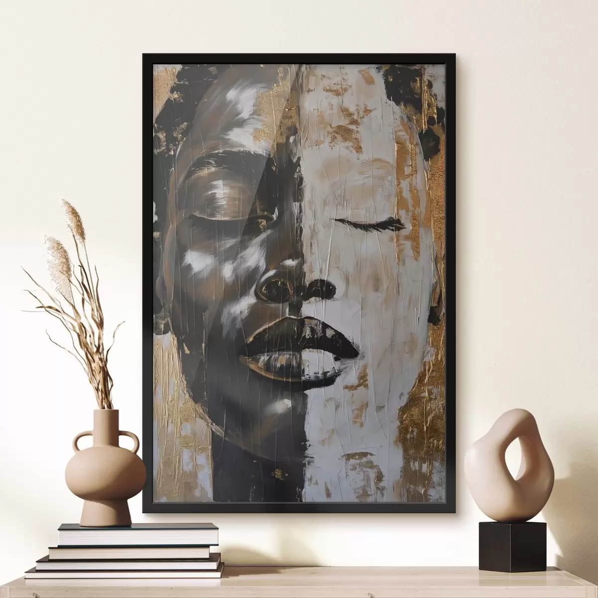 Poster Ritratto astratto imitazione della pittura f44514