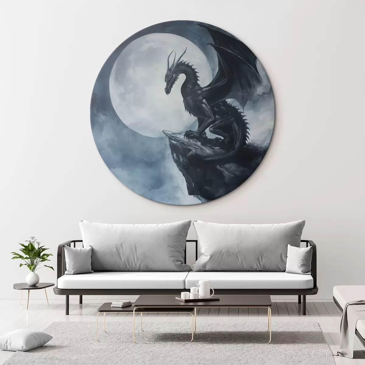 Quadri rotondi Drago e Luna r44530