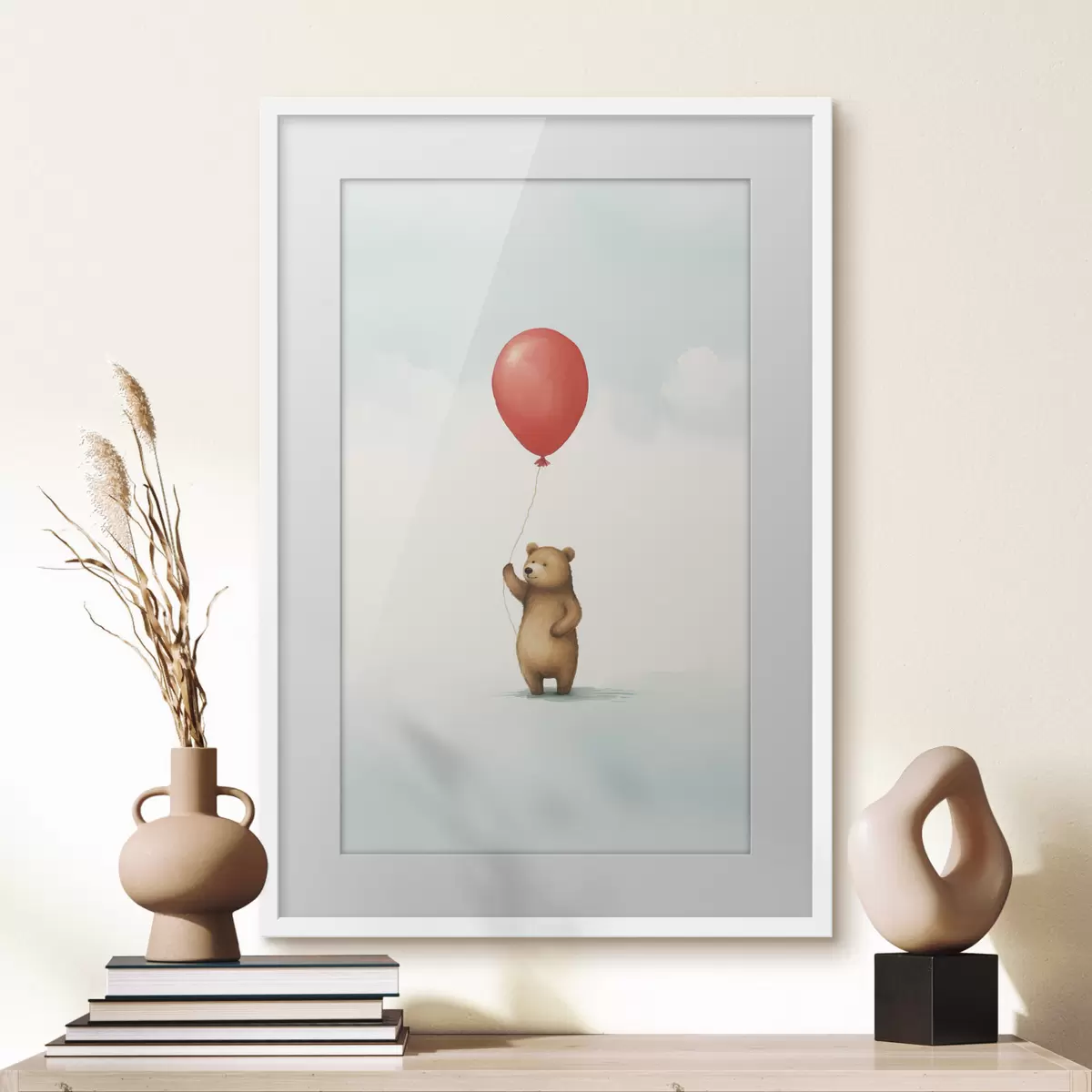 Poster Un orsacchiotto e un palloncino f44535