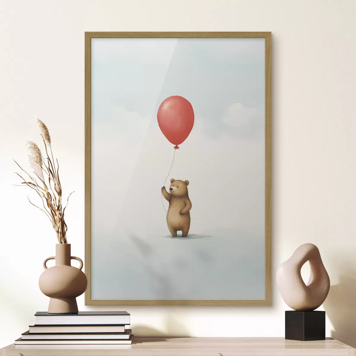 Poster Un orsacchiotto e un palloncino f44535