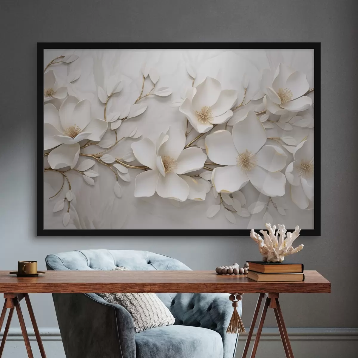 Poster Fiori bianchi f44547