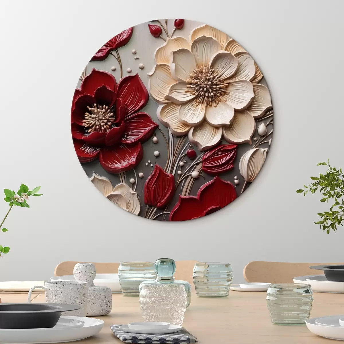 Quadri rotondi Fiori r44576