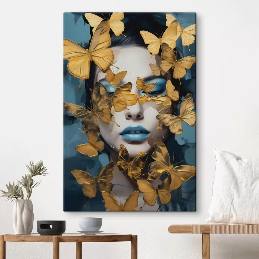 carta da parati Ritratto di ragazza con farfalle nr. s44583