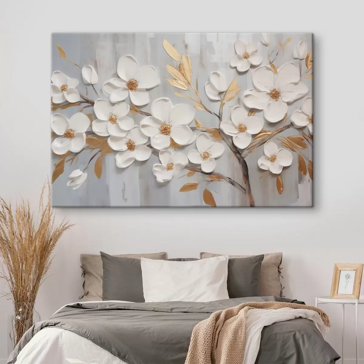 carta da parati Pittura a imitazione di fiori bianchi nr. s44586