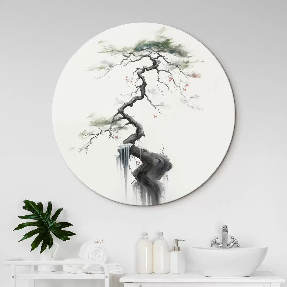 Quadri rotondi Minimalismo degli alberi r44592