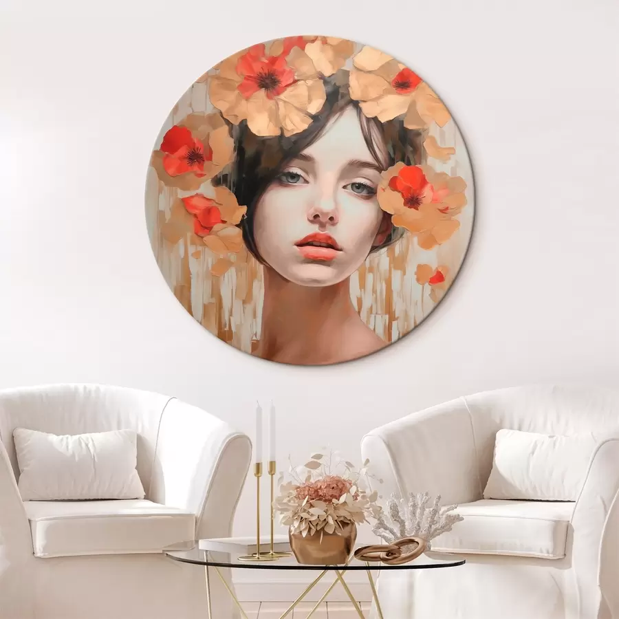 carta da parati Ritratto di ragazza con fiori nr. r44593