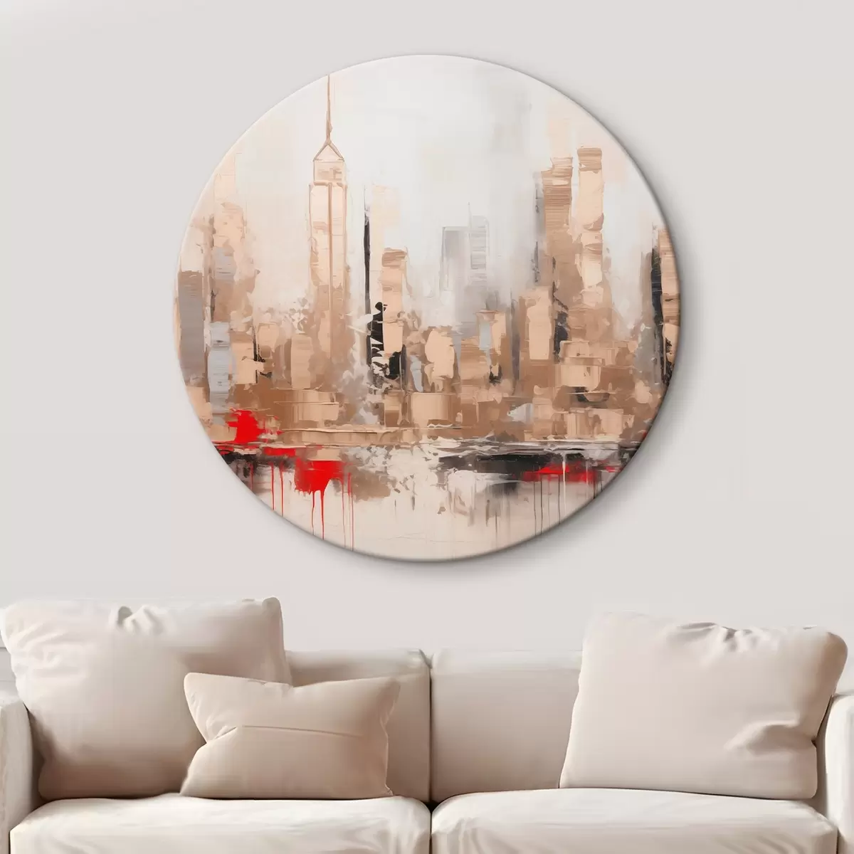Quadri rotondi Pittura astratta di imitazione della città r44597