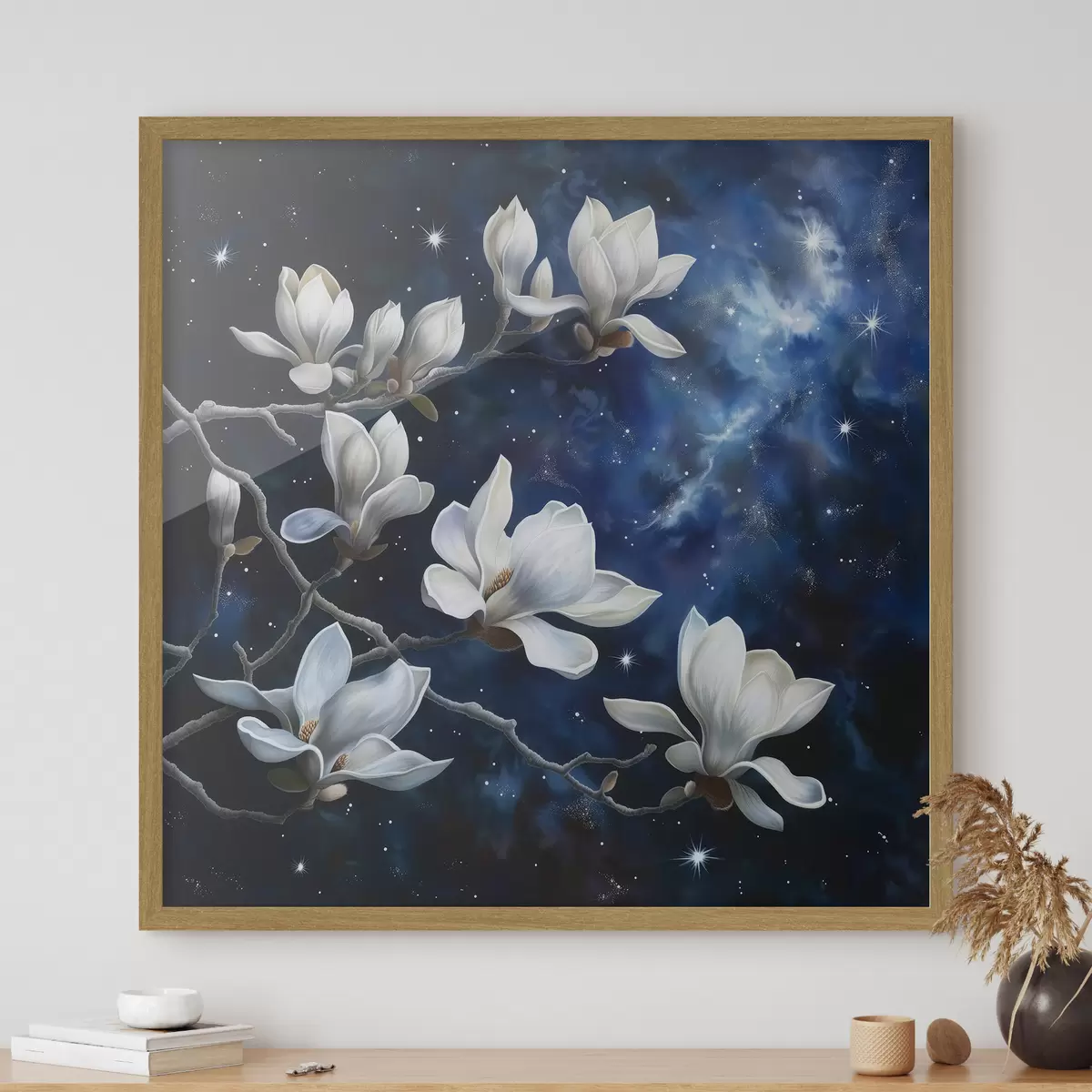 Poster Fiori di magnolia contro il cielo f44585