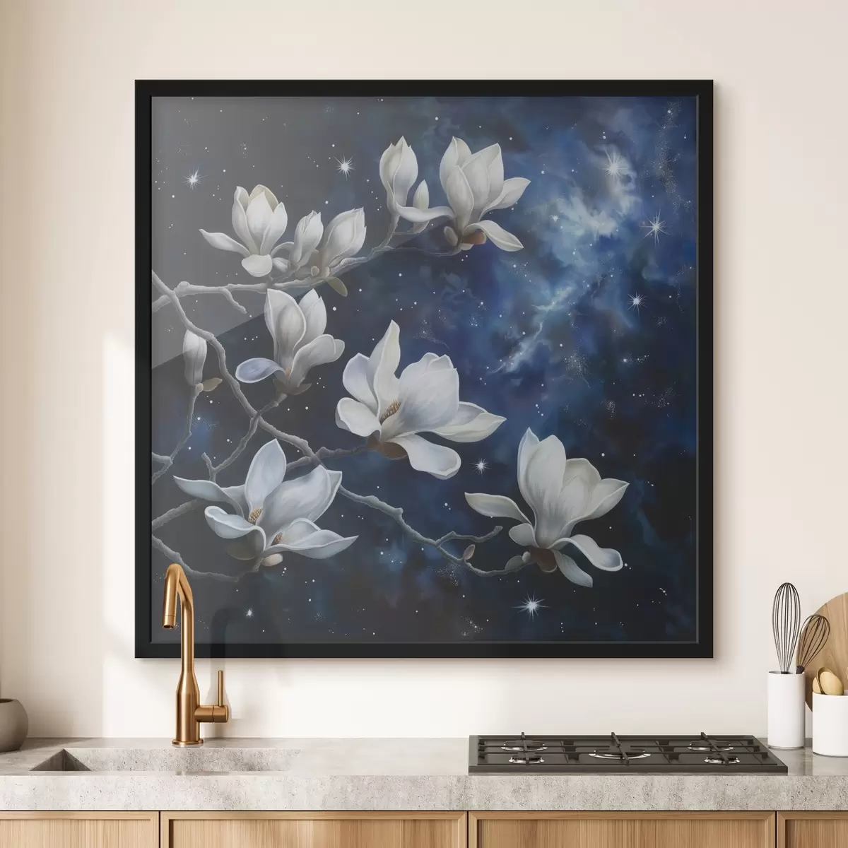Poster Fiori di magnolia contro il cielo f44585