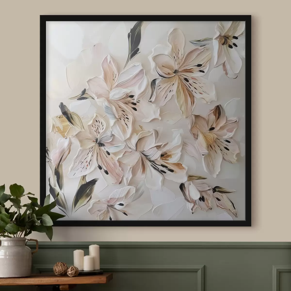 Poster Delicata pittura a imitazione di fiori f44588