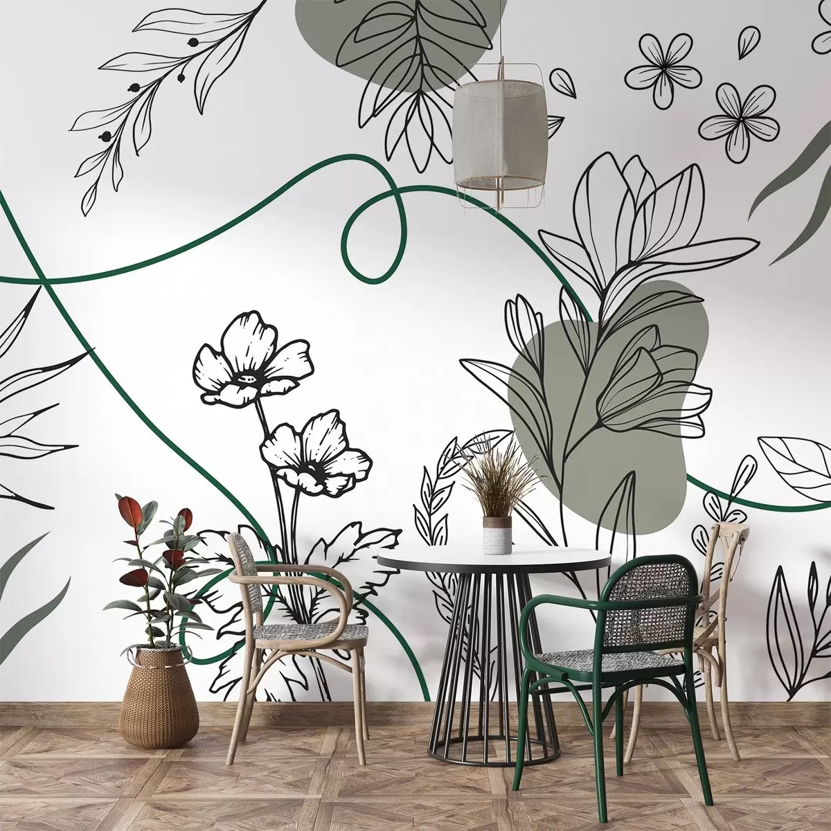 carta da parati Contorno floreale bohémien nr. w04082