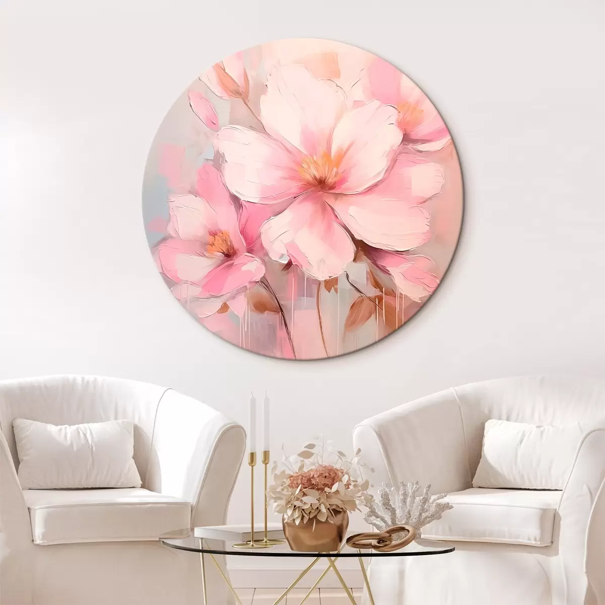 Quadri rotondi Imitazione di fiori in fiore r44640