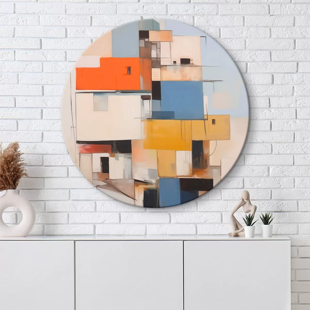Quadri rotondi Pittura astratta di imitazione della casa r44645