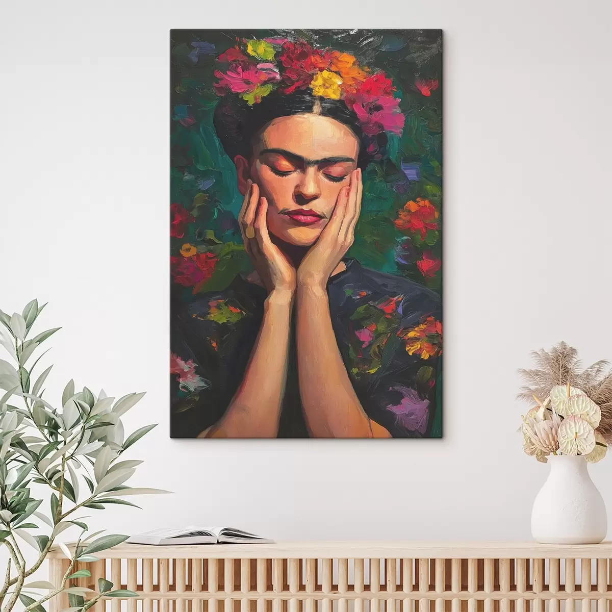 carta da parati Donna con fiori, stile pittorico nr. s44628