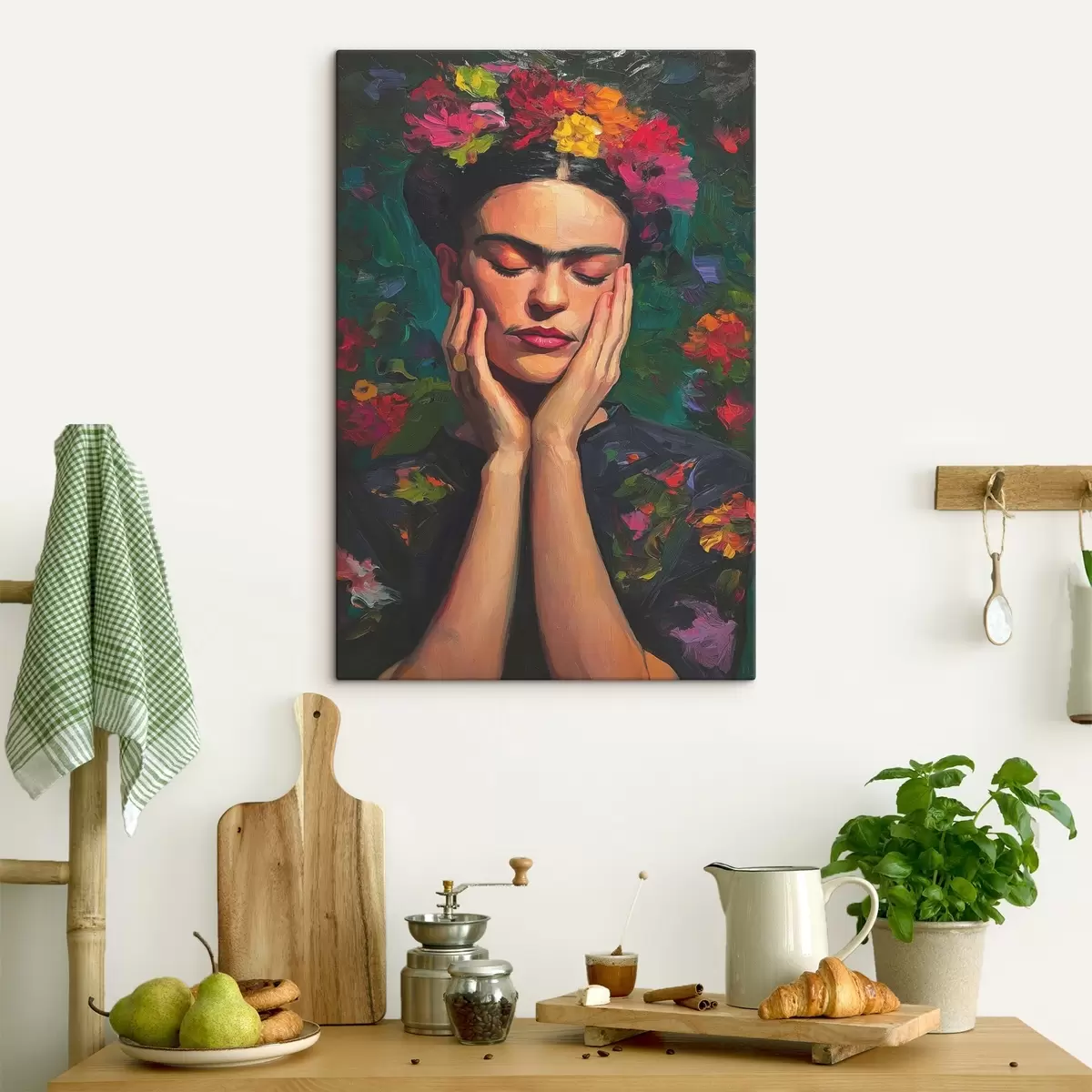 carta da parati Donna con fiori, stile pittorico nr. s44628