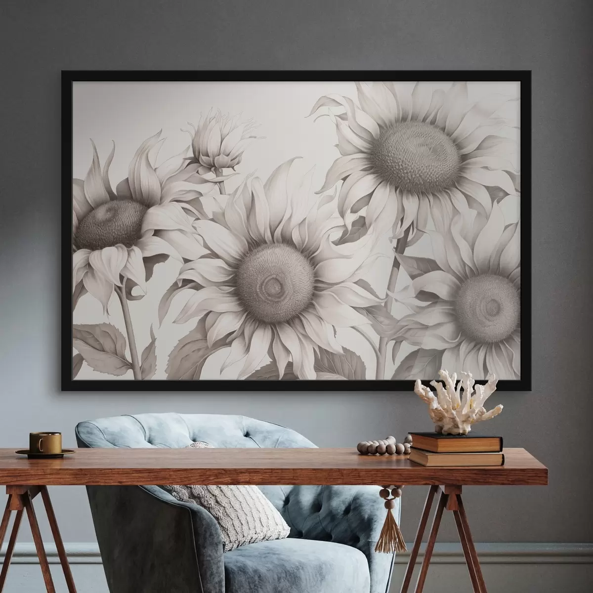Poster Girasoli, stile grafico f44626