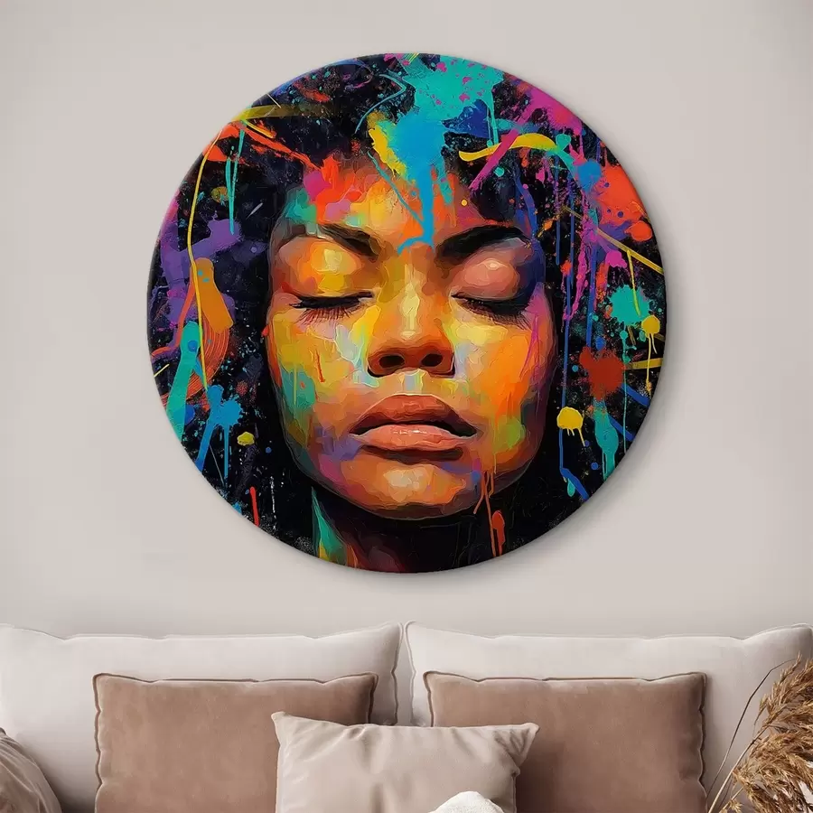 carta da parati Ragazza dai colori vivaci, stile astratto nr. r44618