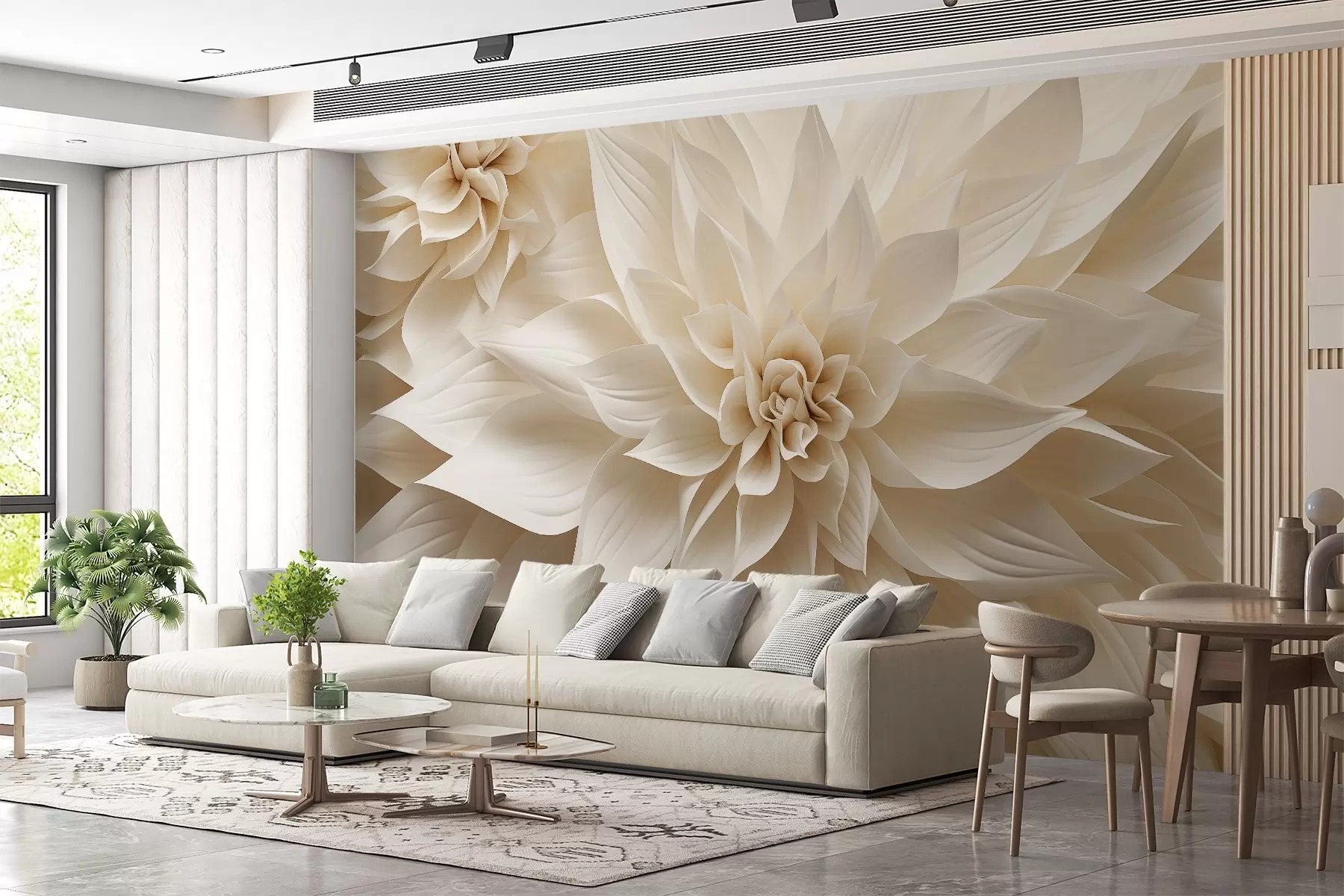 Carta da parati 3D Fiori Fiori volumetrici n. w09173
