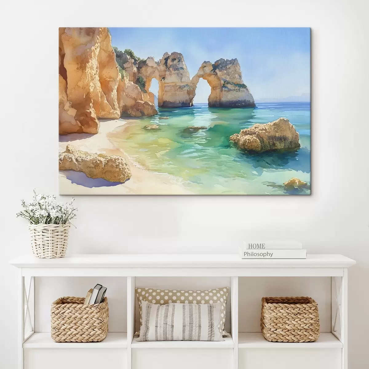 carta da parati Spiaggia oceanica con scogliera, Portogallo, estate, acquamarina  nr. s44608