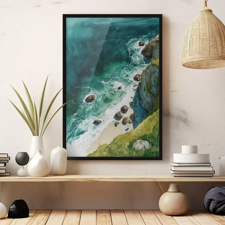 carta da parati Acqua acquamarina, oceano, scogliere rocciose, Portogallo nr. f44617