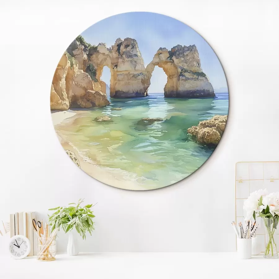 carta da parati Spiaggia oceanica con scogliera, Portogallo, estate, acquamarina nr. r44608