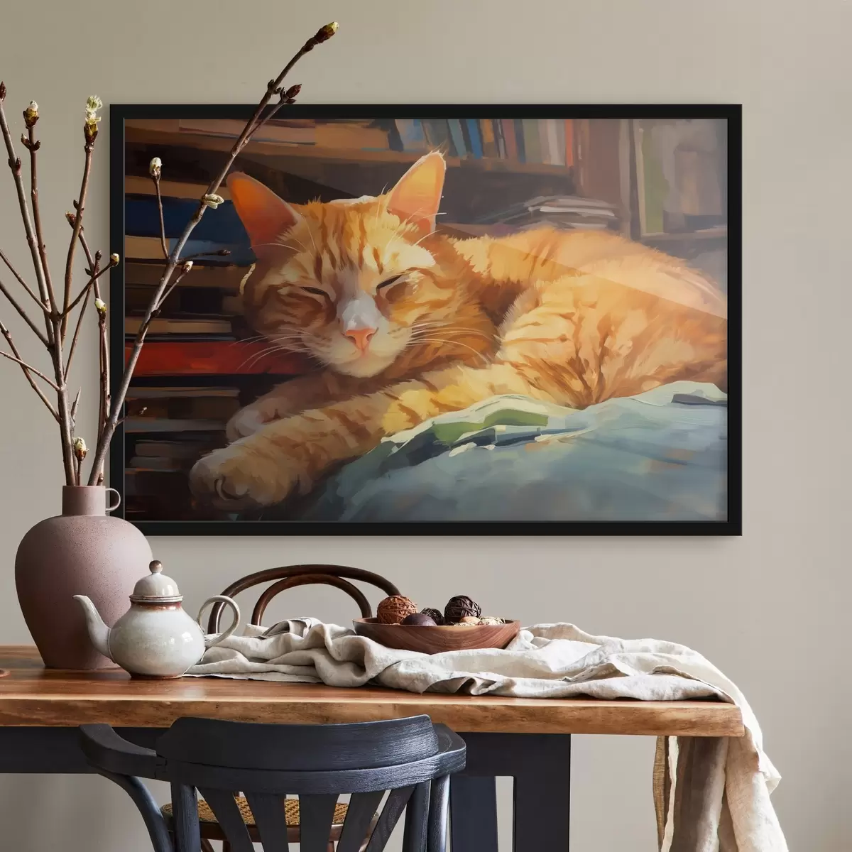 Poster Gatto e libri f44656