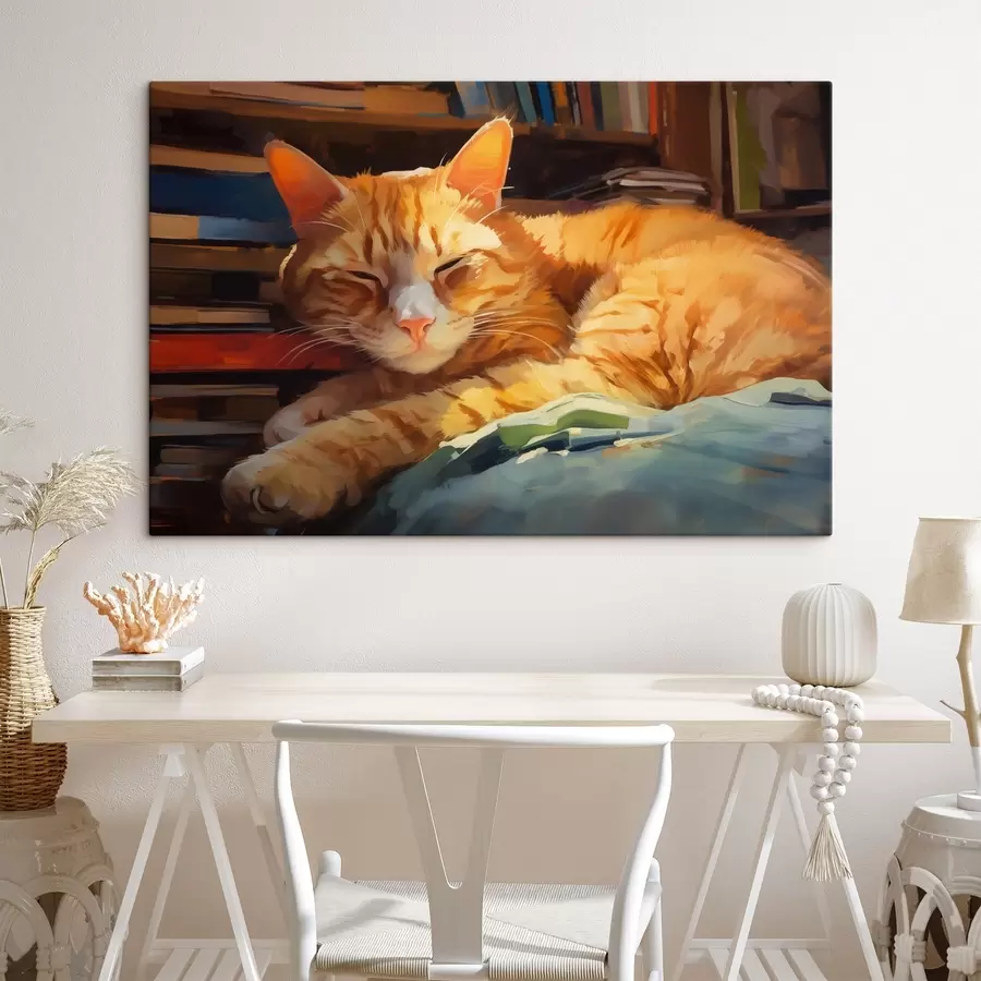 carta da parati Gatto e libri nr. s44656