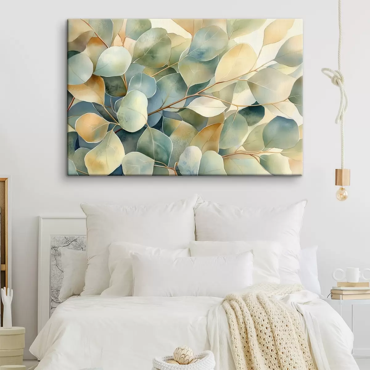 carta da parati Foglie di eucalipto, stile acquerello, natura nr. s44502