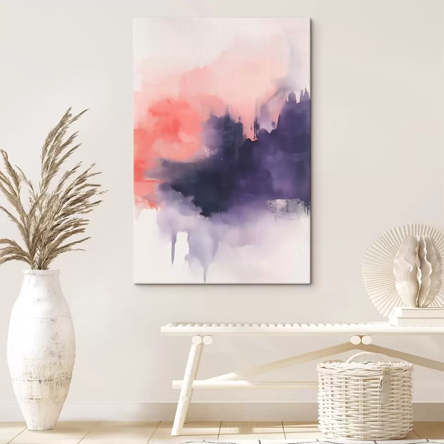 carta da parati Astrazione in stile acrilico, pennellate, viola e rosa nr. s44507