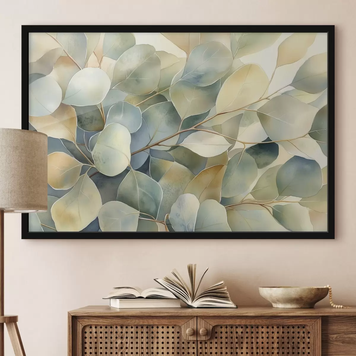 Poster Foglie di eucalipto, stile acquerello, natura f44502