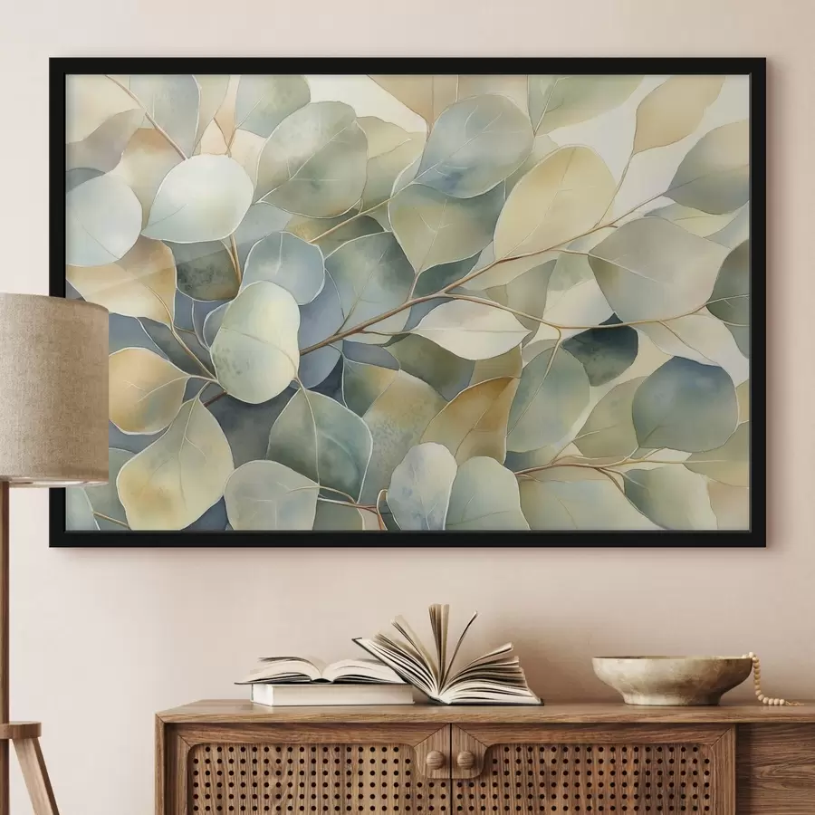 carta da parati Foglie di eucalipto, stile acquerello, natura nr. f44502