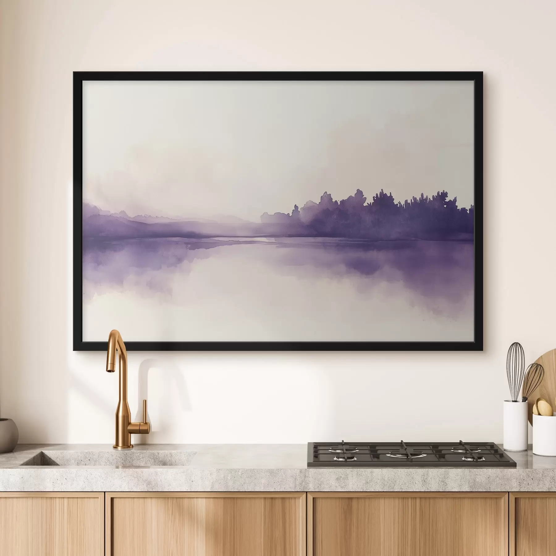 carta da parati Astrazione di pittura ad acquerello con colore viola nr. f44504