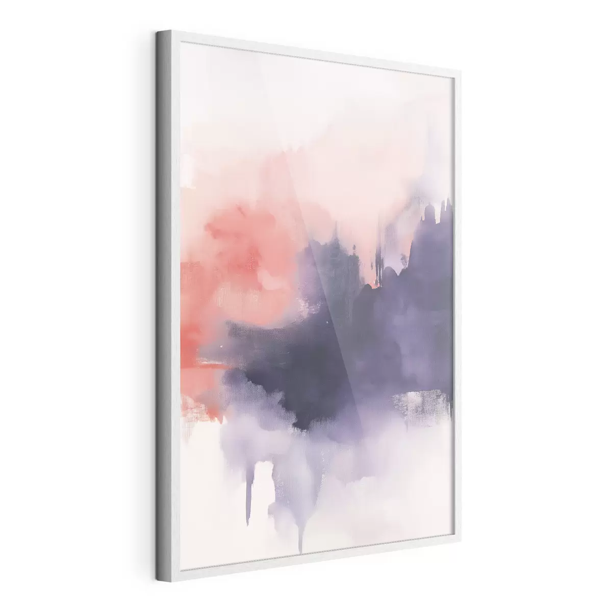 Poster Astrazione in stile acrilico, pennellate, viola e rosa f44507