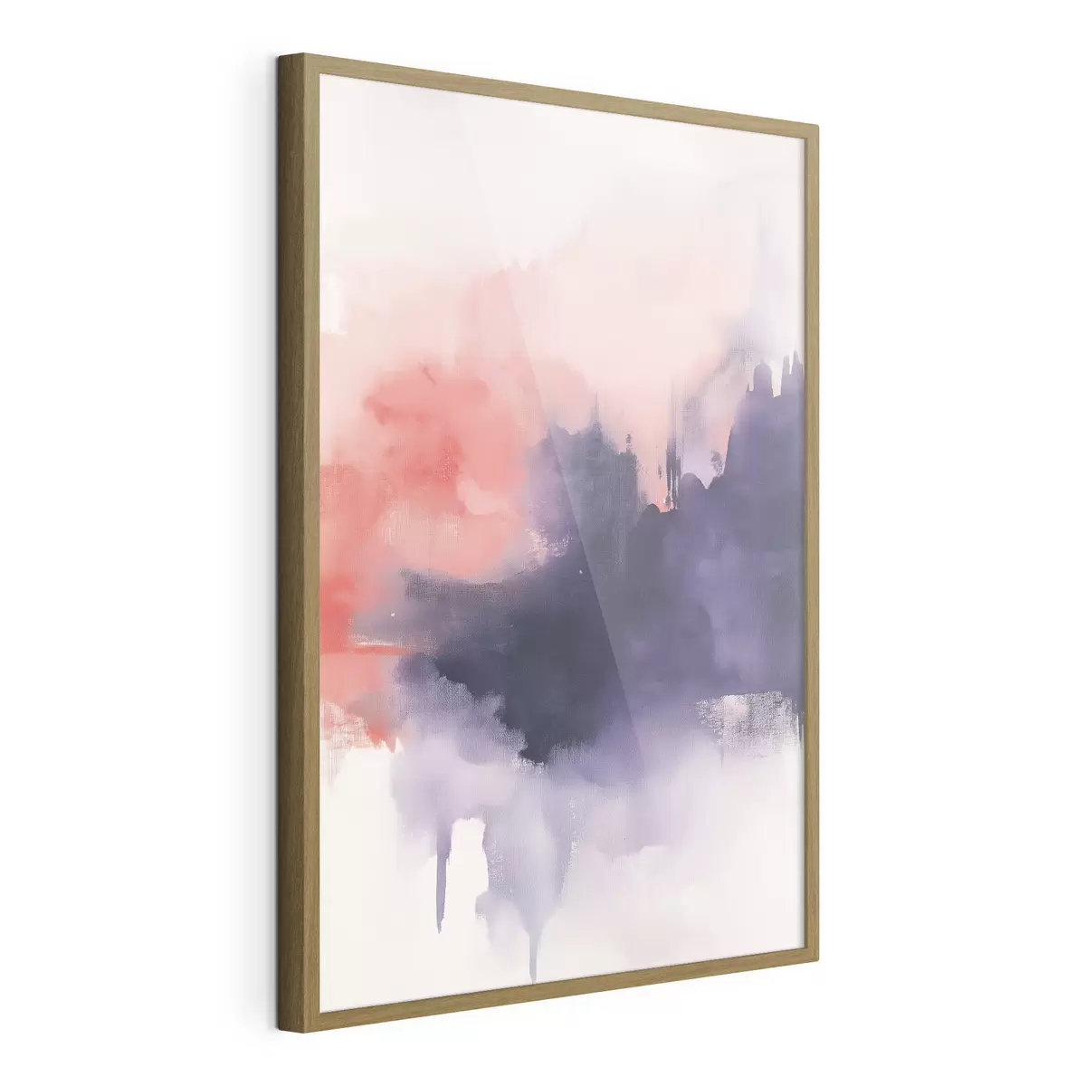 Poster Astrazione in stile acrilico, pennellate, viola e rosa f44507
