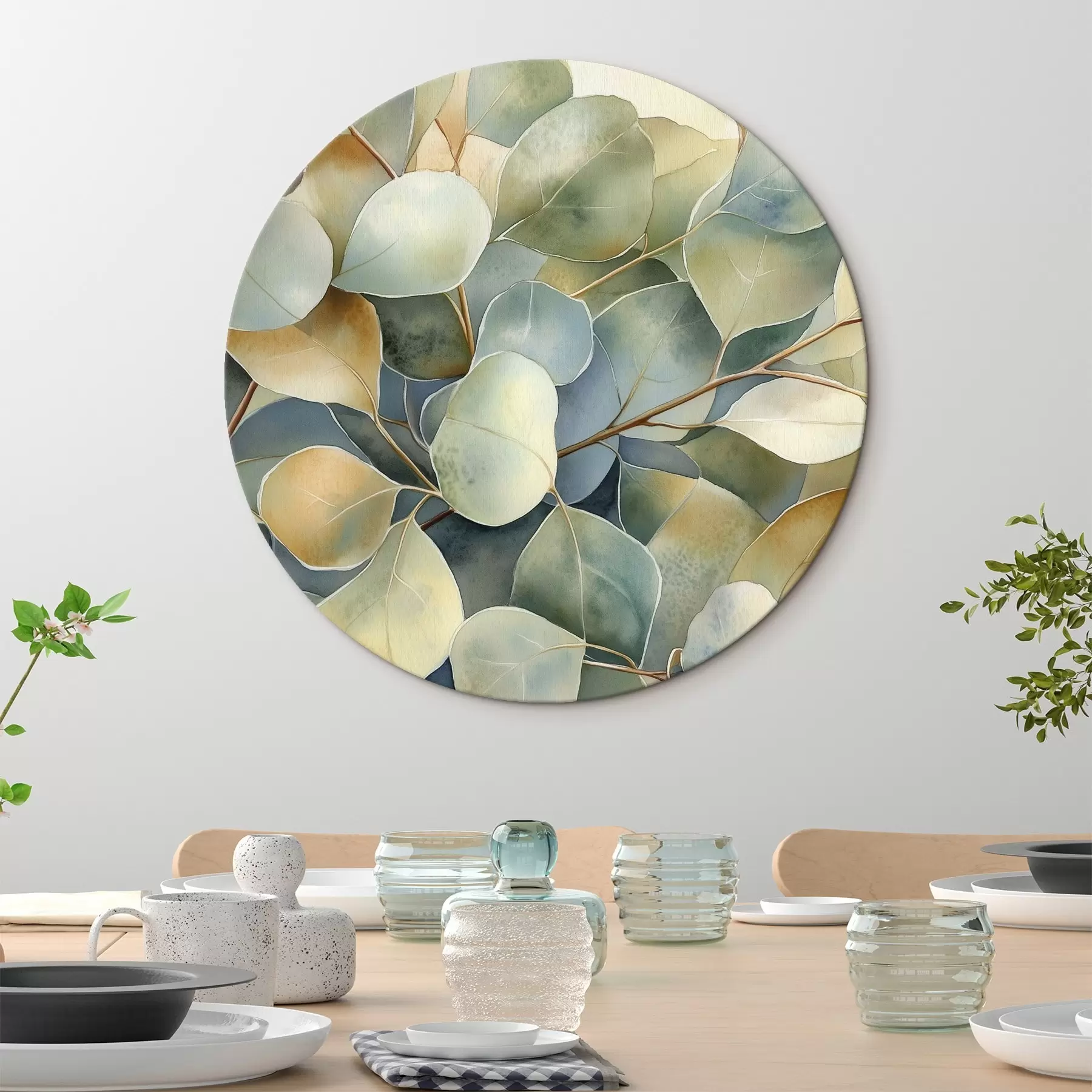 carta da parati Foglie di eucalipto, stile acquerello, natura nr. r44502