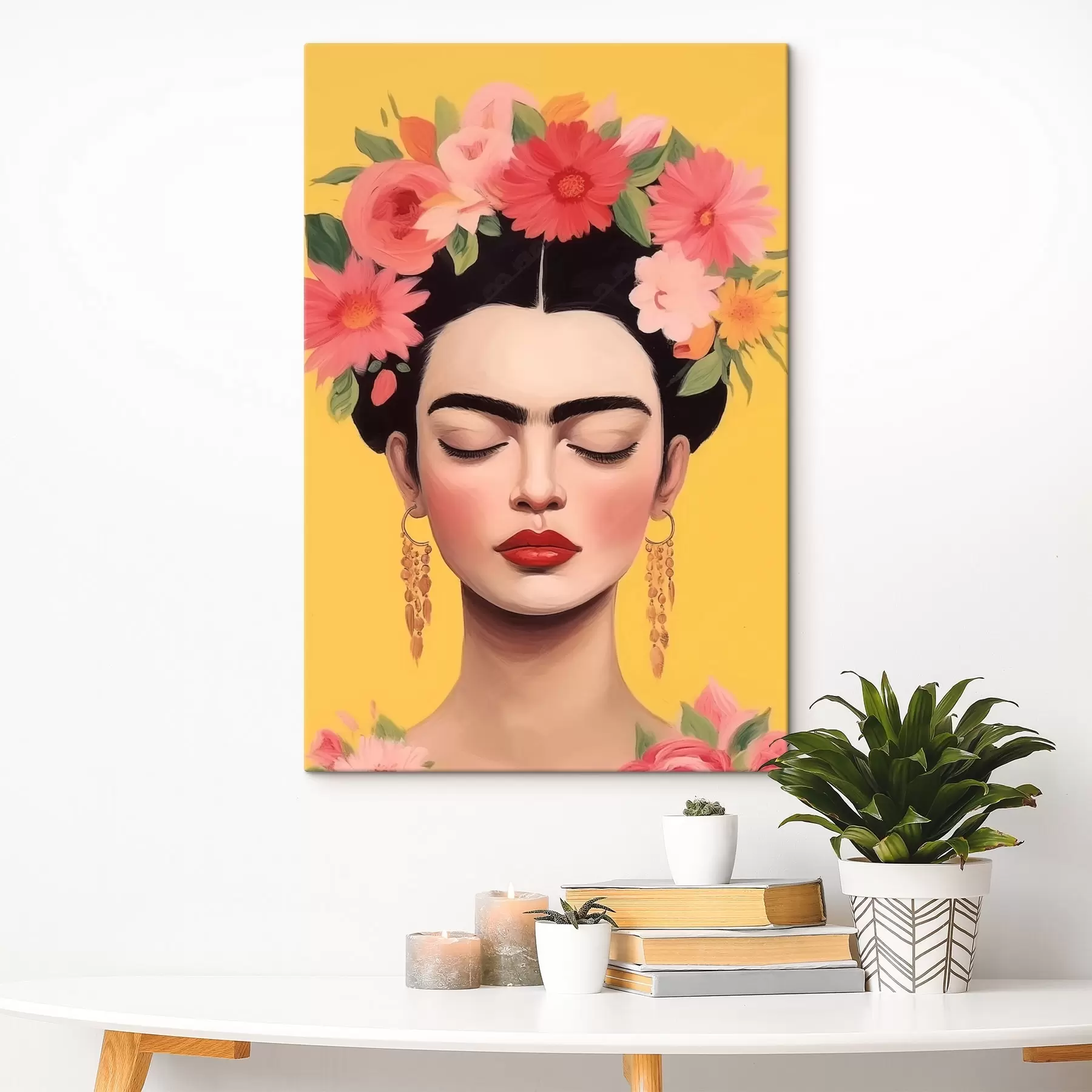 carta da parati Ritratto femminile con fiori tra i capelli nr. s44680